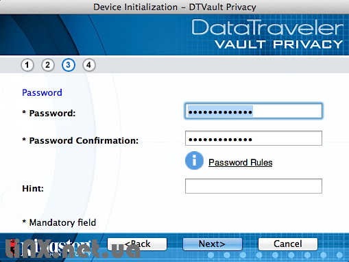 Подключение флешки с аппаратным шифрованием Kingston Vault Privacy к Mac OS X