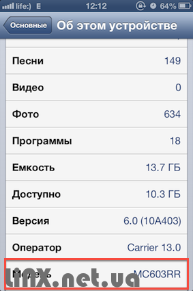 iPhone парт номер