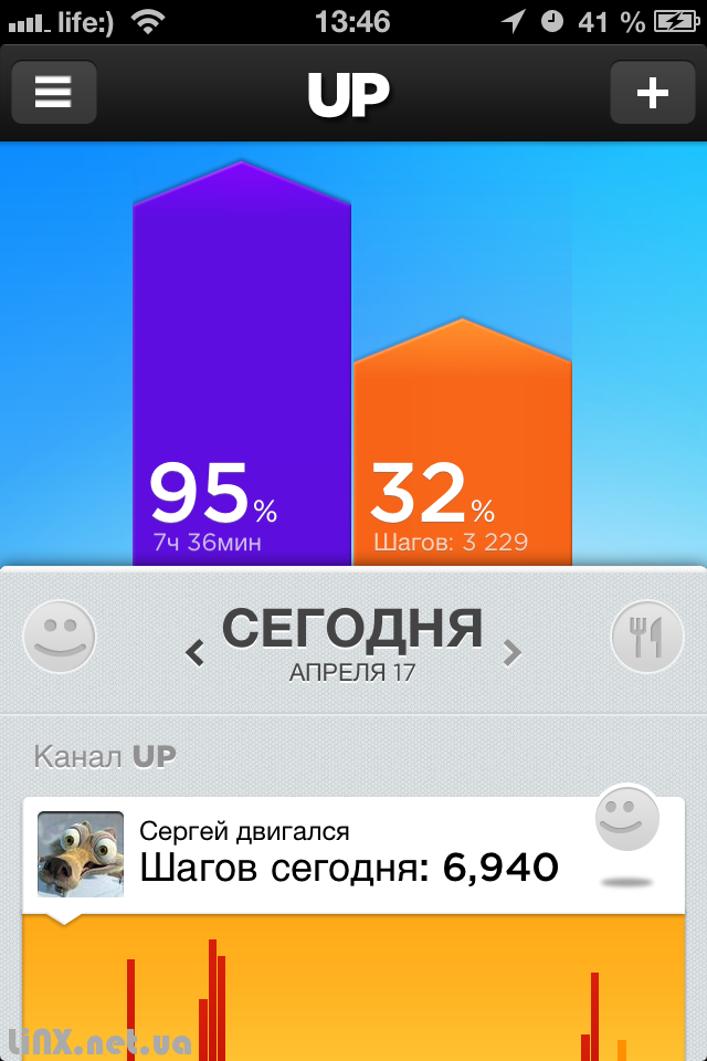 UP by Jawbone домашний экран